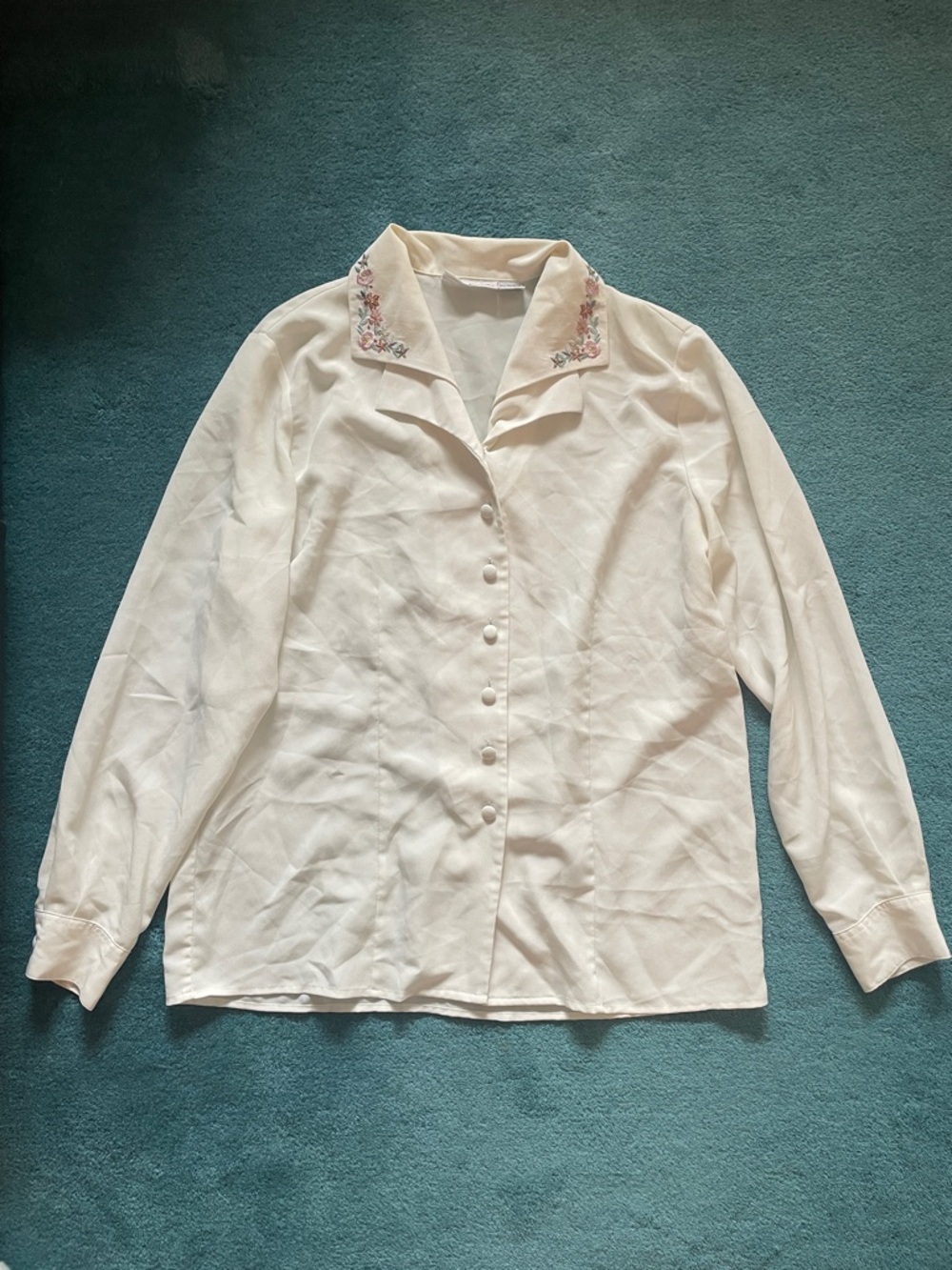 Alfred Dunner Cream Collared Blouse